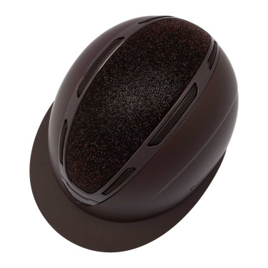 Cap Apocalypse donna calotta opaca e brillantini omologazione Astm F1163-23 Equestro Marrone caffè / marrone caffè