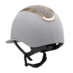 Cap Apocalypse donna con calotta rivestita e strass omologazione Astm F1163-23 Equestro Grigio ghiacciato / gmt