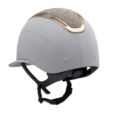Cap Apocalypse donna con calotta rivestita e strass omologazione Astm F1163-23 Equestro Grigio ghiacciato / gmt