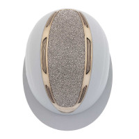 Cap Apocalypse donna con calotta rivestita e strass omologazione Astm F1163-23 Equestro Grigio ghiacciato / gmt