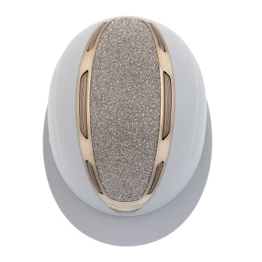 Cap Apocalypse donna con calotta rivestita e strass omologazione Astm F1163-23 Equestro Grigio ghiacciato / gmt