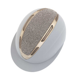 Cap Apocalypse donna con calotta rivestita e strass omologazione Astm F1163-23 Equestro Grigio ghiacciato / gmt