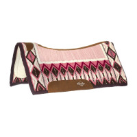 Contoured Saddle PAD With Woolen Blanket 34X36 Platinum Pro Rosa / bianco / nero