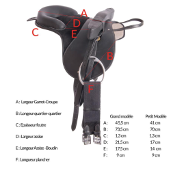 Selle bardette cuir équipée T de T Havane foncé Selle bardette cuir équipée T de T Havane foncé