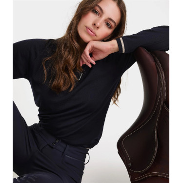 Polo da equitazione in lana merino da donna Horse Pilot