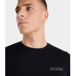 T-shirt da equitazione Horse Pilot in lana merino da uomo Notte scura Nero