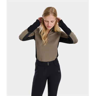 Felpa con zip da equitazione da donna Quest Horse Pilot Marrone morel Felpa con zip da equitazione da donna Quest Horse Pilot Marrone morel