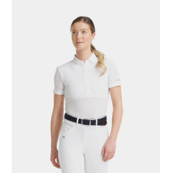 Polo Aeromesh manica corta Horse Pilot donna Bianco