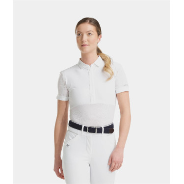 Polo Aeromesh manica corta Horse Pilot donna Bianco