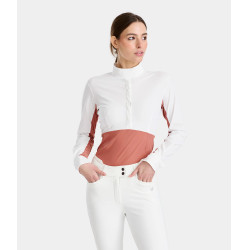 Camicia da concorso Monica Horse Pilot maniche lunghe donna Polvere di mattone Rosa Camicia da concorso Monica Horse Pilot maniche lunghe donna Polvere di mattone Rosa