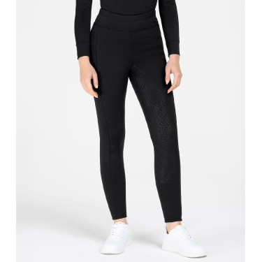 Leggings da equitazione termici ELT Rica in pile bouclé da donna Nero