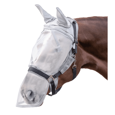 Maschera antimosche cavallo orecchie e muso | Equitazione