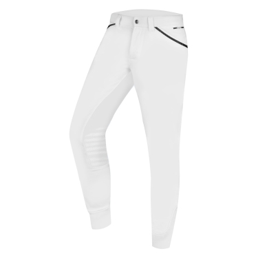 Pantaloni da equitazione ELT Mailo con grip al ginocchio da uomo Bianco