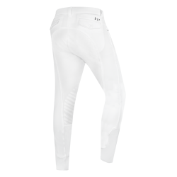 Pantaloni da equitazione ELT Mailo con grip al ginocchio da uomo Bianco