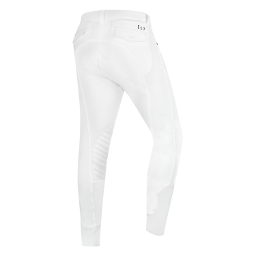 Pantaloni da equitazione ELT Mailo con grip al ginocchio da uomo Bianco