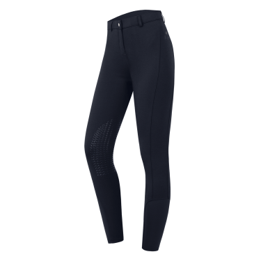 Pantaloni da equitazione ELT Essential grip ginocchia bambino Blu profondo