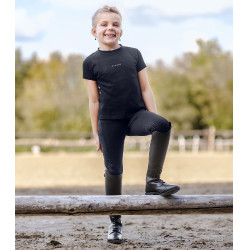 Pantaloni da equitazione ELT Essential grip ginocchia bambino Blu profondo