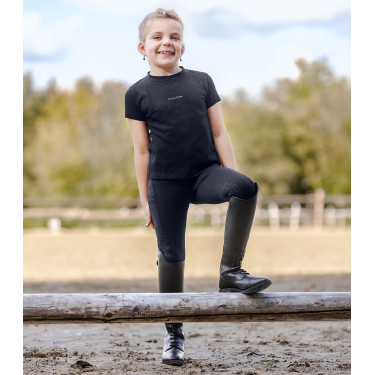 Pantaloni da equitazione ELT Essential grip ginocchia bambino Blu profondo