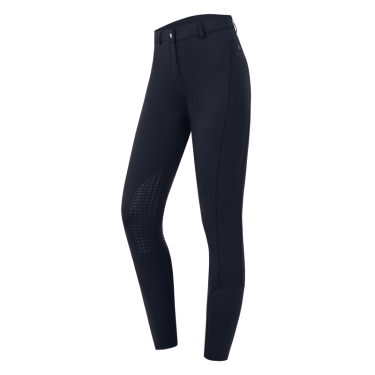 Pantaloni da equitazione ELT Essential grip ginocchia bambino Blu profondo
