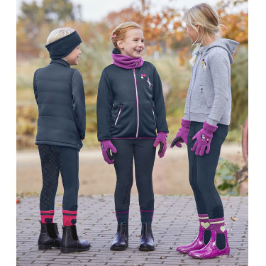 Pantaloni da equitazione termici ELT Fun Sport in silicone per bambini Blu notte