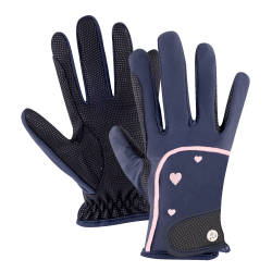 Guanti da equitazione ELT Metropolitan Heart bambino Blu notte / lucky