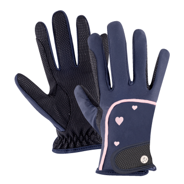 Guanti da equitazione ELT Metropolitan Heart bambino Blu notte / lucky