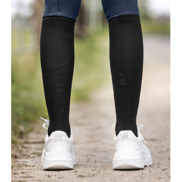 Calze da equitazione ELT effetto compressione Nero