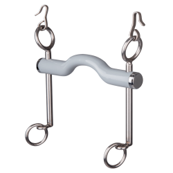 Morso da dressage Beris con cannone lungo passalingua Morbido Grigio