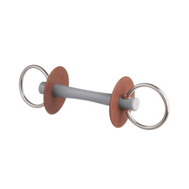 Morso a filetto Beris cannone Comfort fine anello 6 cm Morbido Grigio