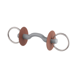 Morso a filetto Beris con cannone passalingua anello 6 cm Morbido Grigio Morso a filetto Beris con cannone passalingua anello 6 cm Morbido Grigio