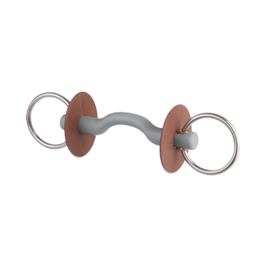 Morso a filetto Beris con cannone passalingua anello 6 cm Morbido Grigio Morso a filetto Beris con cannone passalingua anello 6 cm Morbido Grigio
