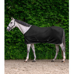 Coperta in pile Economic Waldhausen con cinghie incrociate Nero