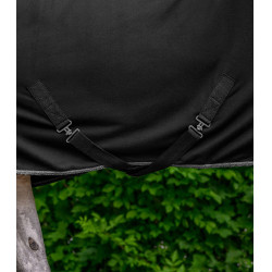 Coperta in pile Economic Waldhausen con cinghie incrociate Nero