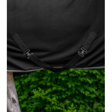 Coperta in pile Economic Waldhausen con cinghie incrociate Nero