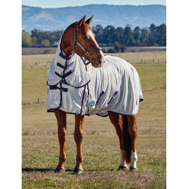 Coperta antimosche ComFiTec Airflow Combo Weatherbeeta Grigio / blu navy / bordeaux