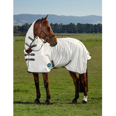 Coperta antimosche ComFiTec Tyro Combo Weatherbeeta Bianco / carbone di legna