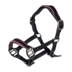 Capezzina in cuoio Manchester Hobby Horsing HKM Nero / fucsia