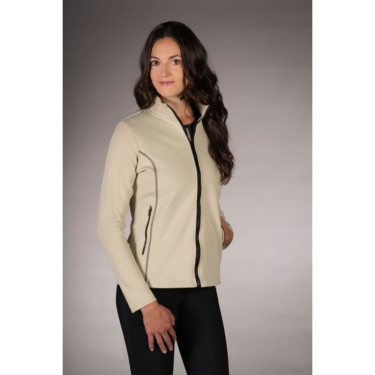 Felpa con zip Lauria Garrelli Limone donna Grigio / beige