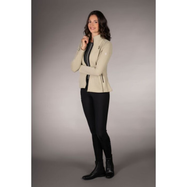 Felpa con zip Lauria Garrelli Limone donna Grigio / beige