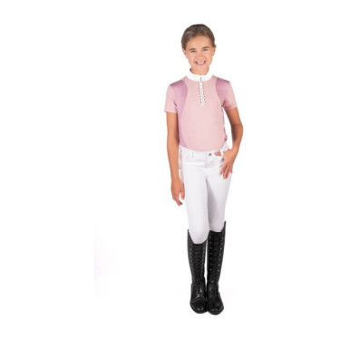 Polo da concorso HKM Glam bambino Rosa antico