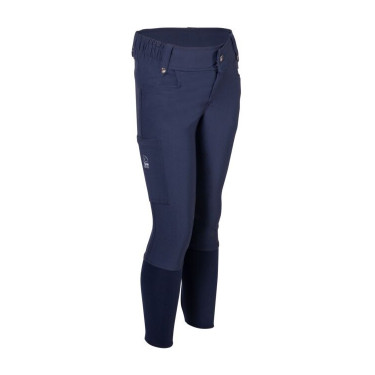 Pantaloni HKM Maui da bambino con fondo integrale in silicone Blu profondo Pantaloni HKM Maui da bambino con fondo integrale in silicone Blu profondo