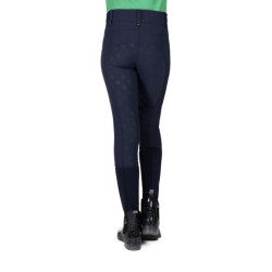 Pantaloni HKM Maui da bambino con fondo integrale in silicone Blu profondo Pantaloni HKM Maui da bambino con fondo integrale in silicone Blu profondo