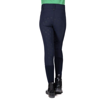 Pantaloni HKM Maui da bambino con fondo integrale in silicone Blu profondo Pantaloni HKM Maui da bambino con fondo integrale in silicone Blu profondo