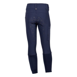 Pantaloni HKM Maui da bambino con fondo integrale in silicone Blu profondo Pantaloni HKM Maui da bambino con fondo integrale in silicone Blu profondo
