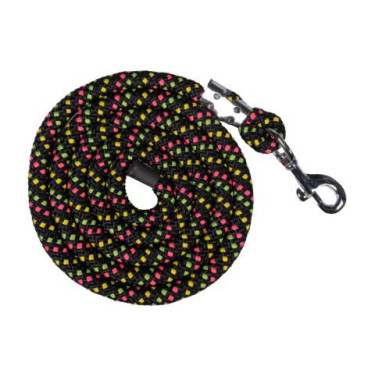 Lunga HKM Neon Flash con moschettone Nero Lunga HKM Neon Flash con moschettone Nero
