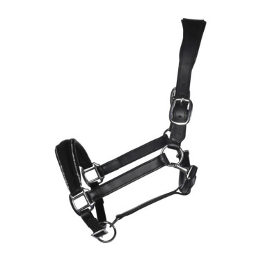 Capezza in cuoio HKM Glamour Nero / argento