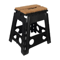 Sgabello pieghevole con zerbino HKM Nero