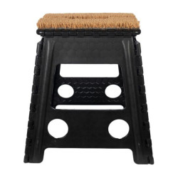 Sgabello pieghevole con zerbino HKM Nero