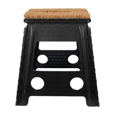 Sgabello pieghevole con zerbino HKM Nero
