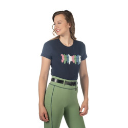 T-shirt equitazione HKM Mirror in cotone traspirante T-shirt equitazione HKM Mirror in cotone traspirante